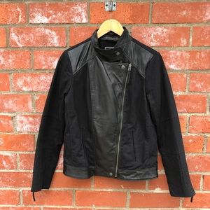 Lucky Brand leather and canvas moto style jacket